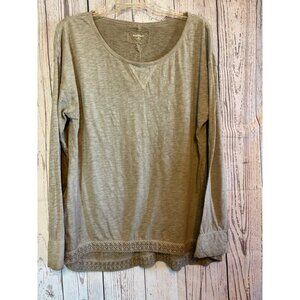 Ruff Hewn Casual Office Tan Tunic Top Lace Bottom Size Large